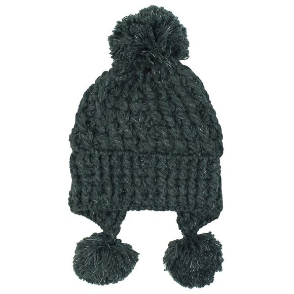 Soft Knit Triple Pom Pom Beanie Hat - Picture 2 of 8